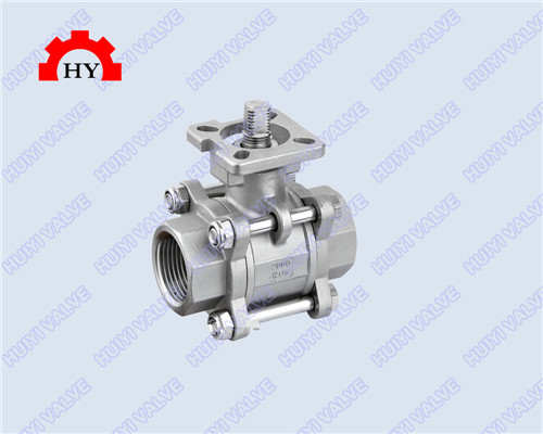 3-pc female thread ball valve with mounting pad